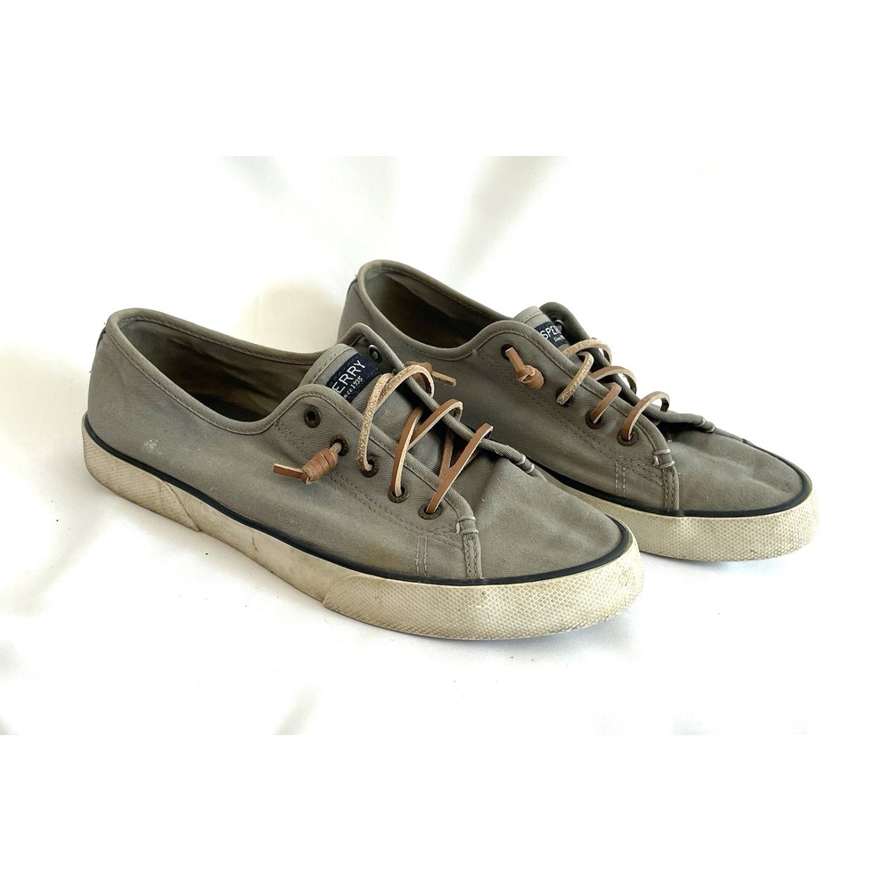 Sperry Top-Sider Boat Deck Shoes Size 9.5 Gray Canvas Fabric Slip On Grey - Picture 2 of 7
